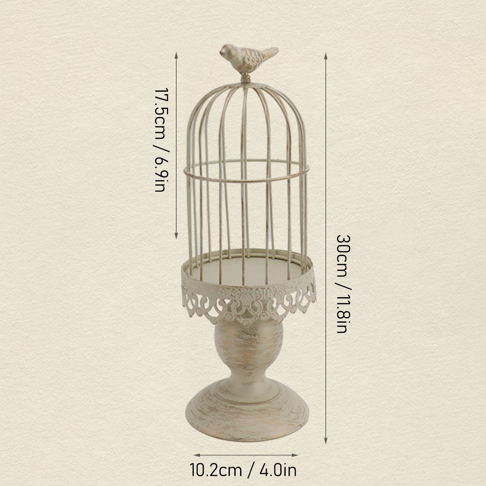 

Винтажный подсвечник Железный подсвечник в форме птичьей клетки Съемное устойчивое основание Настольное украшение для спальни, ресторана, отеля