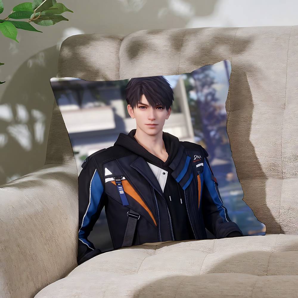 Love And Deep Space Caleb Customizable Square Pillowcases Stylish And Soft Perfect For Beds Cars And Sofas 40x40cm
