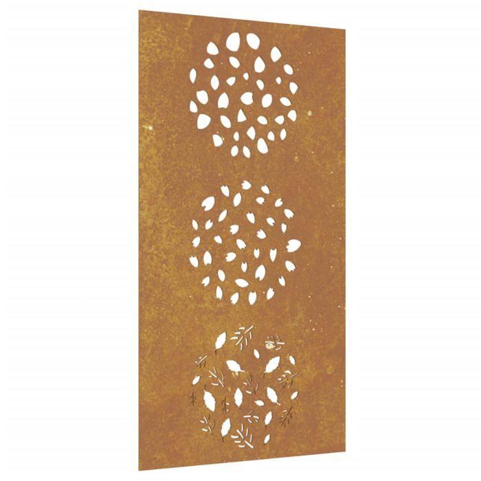 VidaXL Décoration murale jardin 105x55 cm acier corten design feuille 824494
