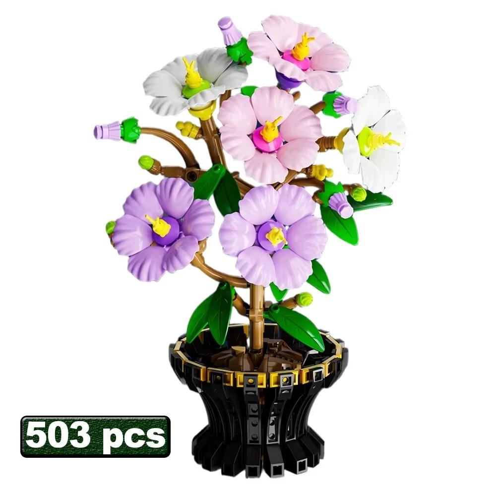 Moc Preserved Flowers Construction Blocks City Household Decoration Bird Of Paradise Chrysanthemum Plum Blossom Blocks Toys Kids Diy Present With Box