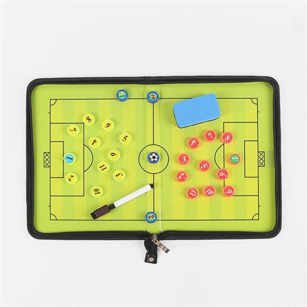 Zippered soccer tactical board/magnetic marker eraser tactical board