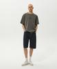 PLAC Linen Blended Half Denim Pants Dark Indigo