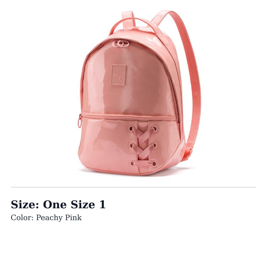 PUMA Artificial Leather Backpack Regular Womens Peach Pink 075807-03 One Size 1