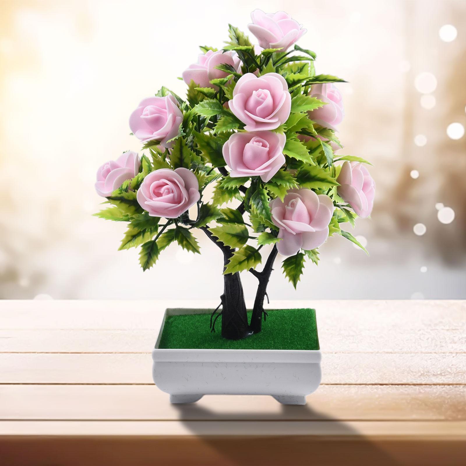 

Цветной искусственный горшечный цветок, искусственная роза, красный/фиолетовый/розовый/желтый/синий розовый