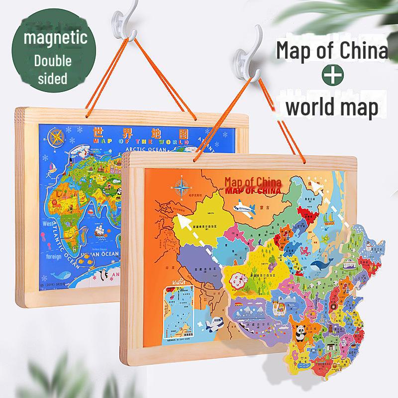 

Деревянный магнитный пазл с картой Китая - детская география и познавательная игрушка