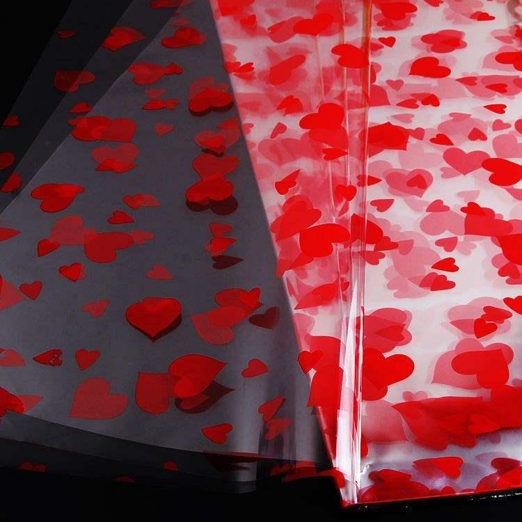 High-End Christmas Eve Floral Wrapping Paper Set with Cellophane and Butterfly Pull Flowers