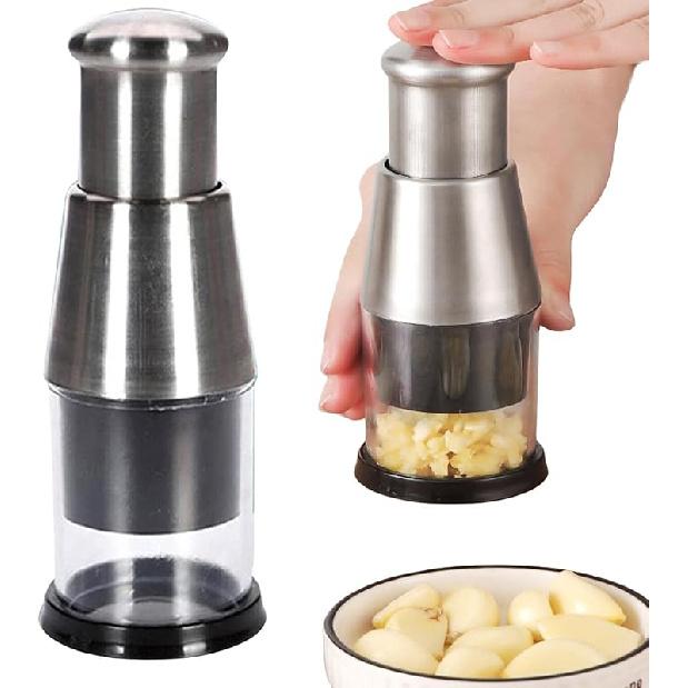 

Stainless Steel 304 Garlic Chopper & Masher - Multi-functional Manual Garlic Press for Mincing, Slicing Peppers, Onions 1 pcs