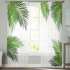 Tropical Green Plant Leaves Sheer Curtains For Living Room Bedroom Tulle Curtains Kitchen Window Treatments Panel Drapes