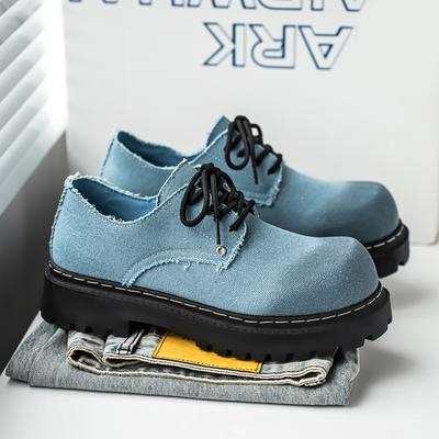 Sneakers con Plateau Chunky Originali Traspiranti Casual per Streetwear e Quotidiano Nuove Scarpe Derby da Uomo Stile Britannico Punta Tonda Larga