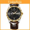Swiss Mens Quartz Watch With Leather Strap And Luminous Dial For Casual Wear