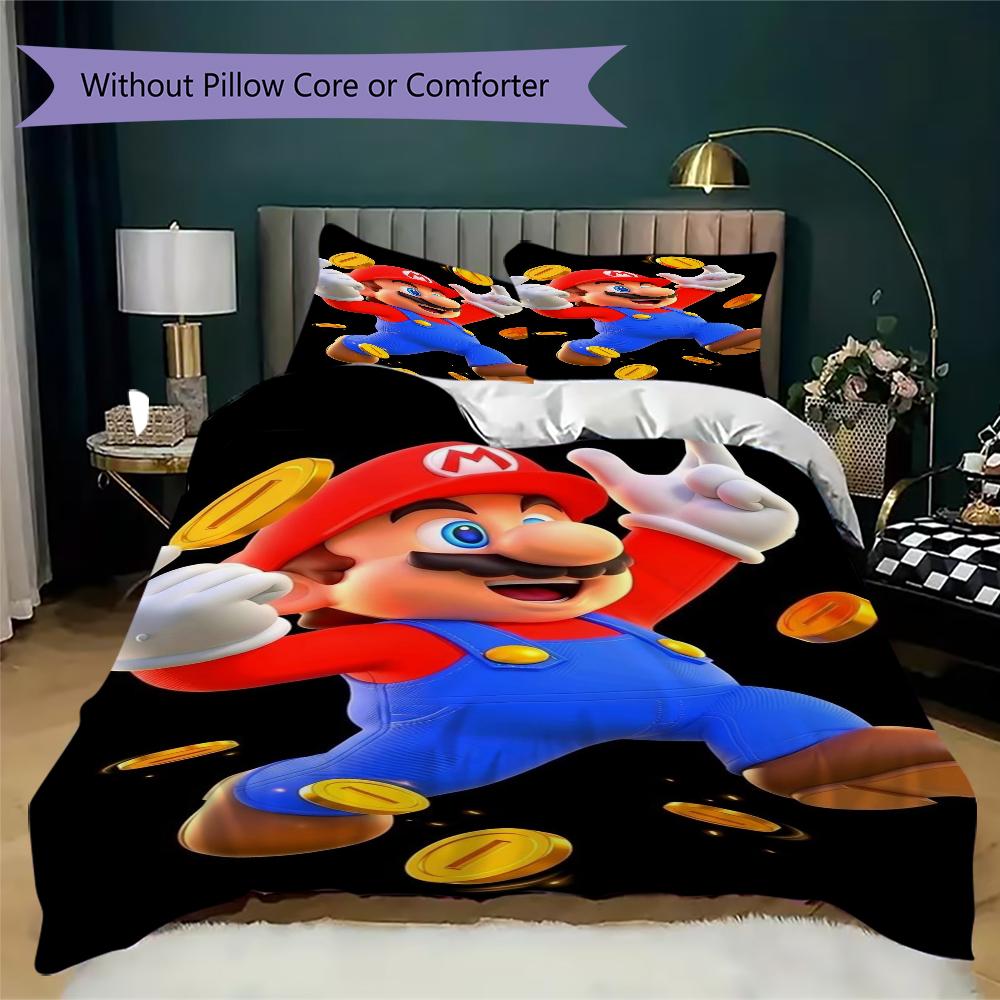 Super Mario Dodges Piranha Plants Bedding 1 Duvet Cover 2 Pillowcase Without Core Without Core Bedding Set Soft And Comfortable