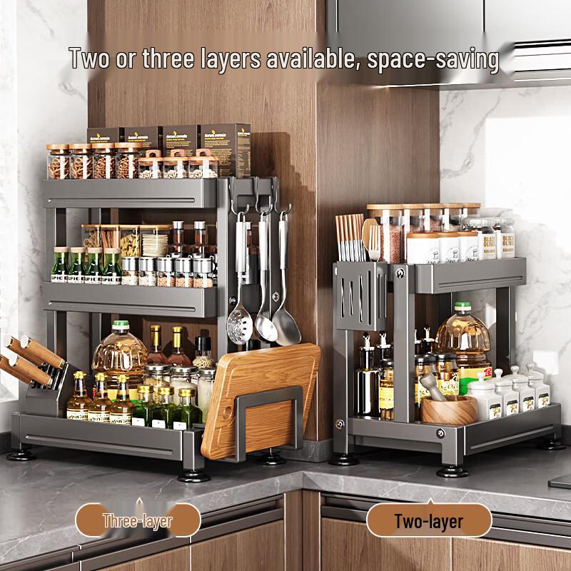 3-Tier Multi-functional Kitchen Countertop Storage Rack