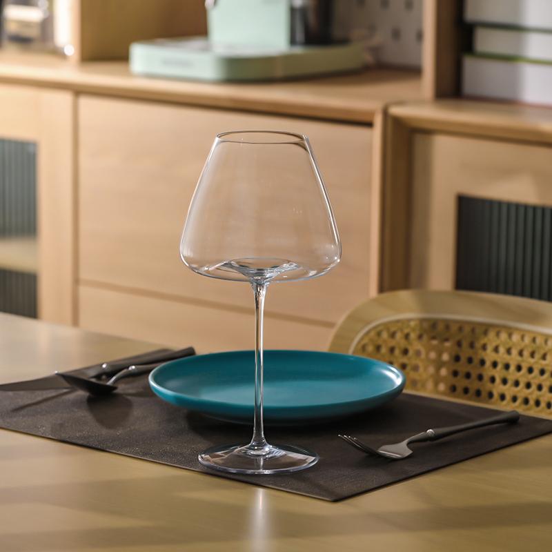 PNT01 CRISON Konkávní dno Ručně vyráběná sklenice na červené víno Ultra tenký křišťál Burgundsko Bordeaux Pohár Umění Velké bříško Degustační sklenice