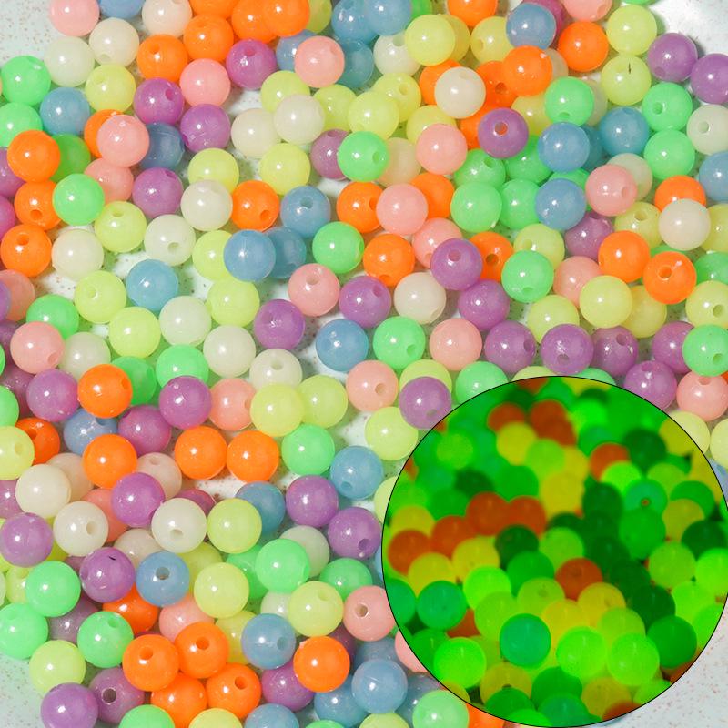 

Pack of 100 Acrylic Luminous Round Beads, Translucent Macaron Colors, Straight Hole for DIY Bracelet Jewelry. 100 pieces/pack