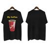 Amerikanischer Kaffee Kurzarm-T-Shirt, Eine Reine Baumwolle Bedruckt Locker Retro Trendy Marke, Unisex Ins Stil Halbarmhemd