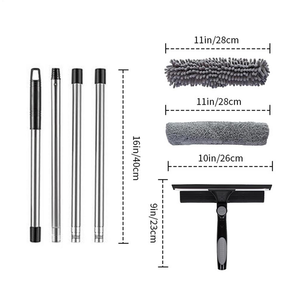 

Высокая метелка для высоких потолков, метелка с длинной ручкой, скребок для окон, средство для удаления паутины, инструмент для уборки для наружного стекла, мебели, дома серый