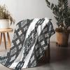 Black White Geometric Pattern Throw Blanket Sofa Bed Bedspread Decorative Throw Cushion Cover Gift