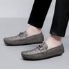 Genuine Leather Men's Loafers Shoes High Quality Muller Dress Moccasins Breathable Slip on Driving Shoes Crocodile Pattern Flats