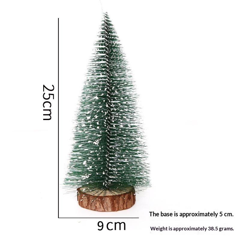 Mini Artificial Snow Frosted Christmas Trees With Wooden Bases Assorted Heights For Tabletop Holiday Home Office Party Decor