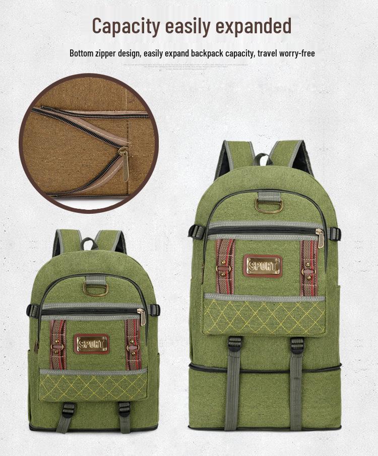 Extra Large Thick Canvas Backpack - Unisex Outdoor Hiking & Travel Bag