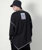Deumakeu Asymmetrical Oversized Unbalanced Long Sleeve T-Shirt Black