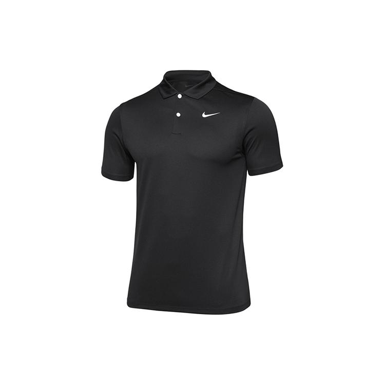 Nike Polo Shirts Men's Black Polo Collar Moderate Straight Fit CU9792-010