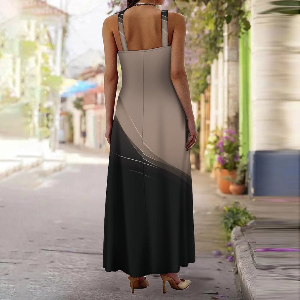 Women's Slip Dress Maxi Long Dress Geometric Pattern Print Dress Spring & Summer Leisure Vacation