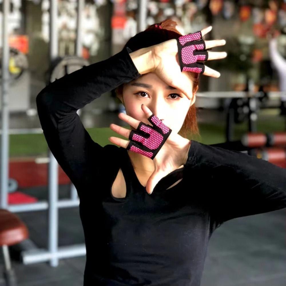 1 pair Anti-lost Cycling Gloves Breathable Fitness Gloves Gym Half Finger Gloves  Weightlifting