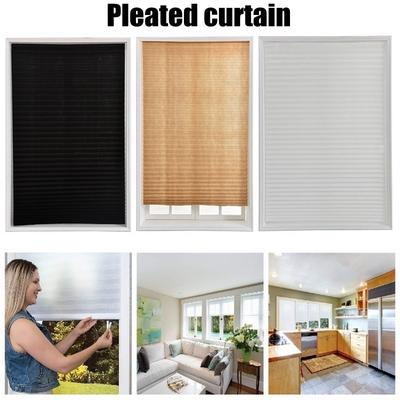 Non-woven Shade Pleated Curtain Cordless Light Filtering Pleated Fabric Shade With 4 Clips