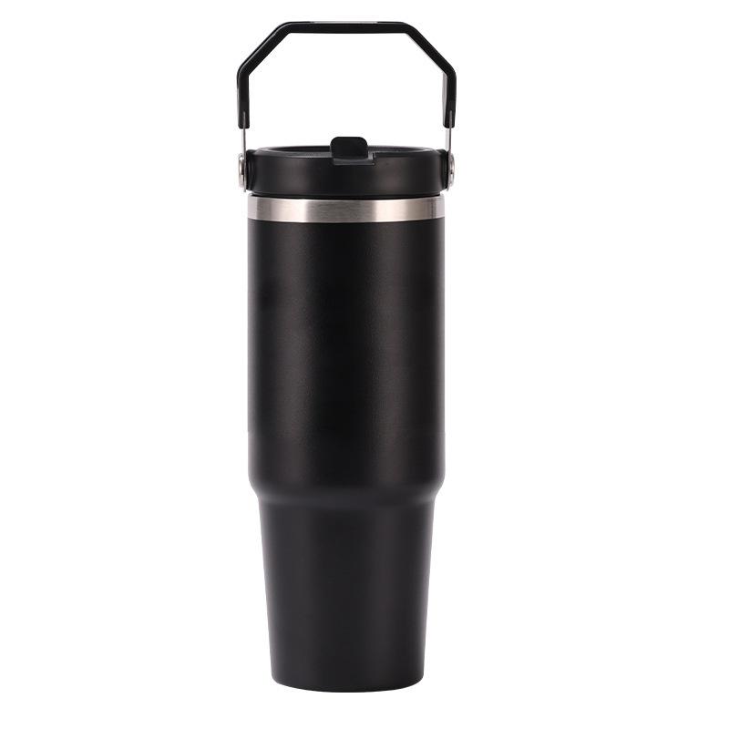 30 Oz Thermos Bottle and Straw Cup Thermal Coffee Cups Travel Camping Portable Sealed To Prevent Leakage Straw/Flip Water Bottle