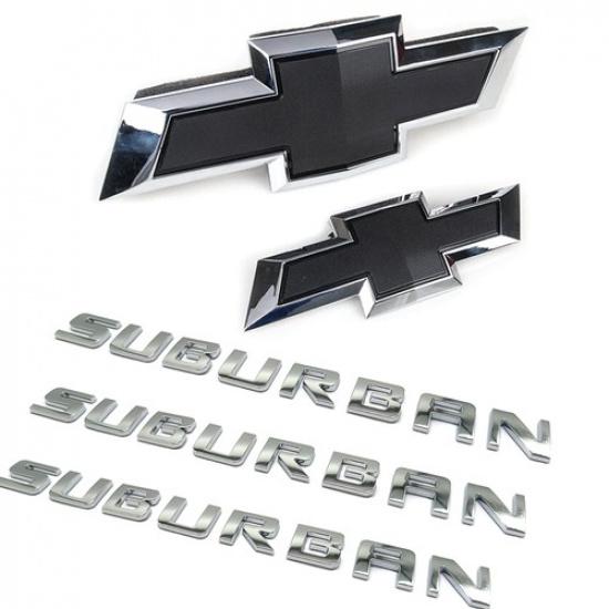 For 2015- Suburban LTZ Chrome Black Bowtie Emblems Letter