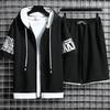 Youth Men's Korean Style Summer Cardigan Hoodie & Zipper Sportswear Set