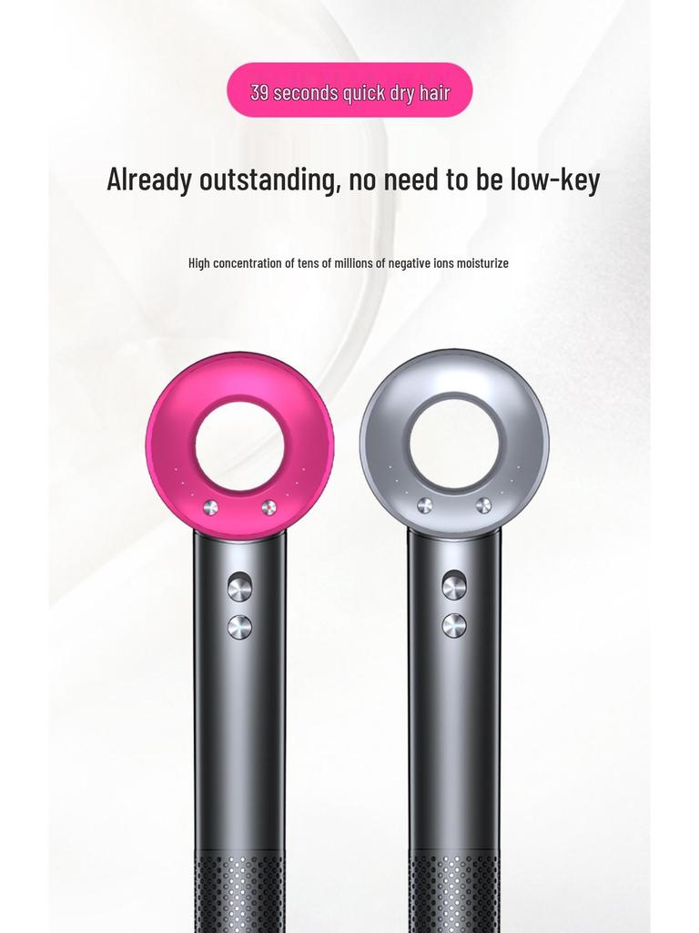 Silent Leafless High-Speed Hair Dryer with Negative Ion Technology - Hot and Cold Wind