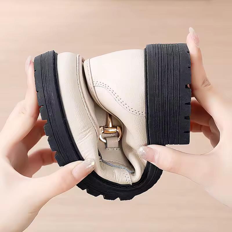 Sneaker mit dicker Sohle Damenschuhe Slipper Leder Flach Frühling Lässig Bequem Mutterschuh