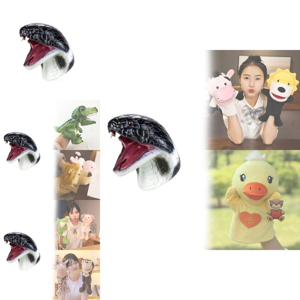 Animal Hand Puppet Toy With Realistic Snake Head For Kids Educational Play