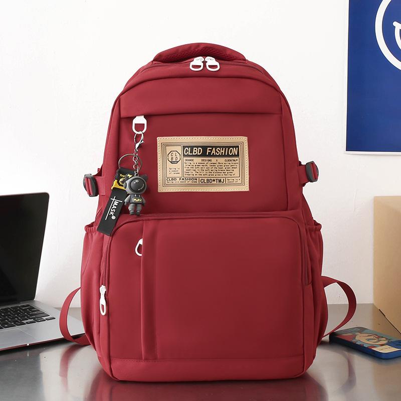 New schoolbag female ins wind large capacity backpack male primary and secondary school student schoolbag college student backpack красный