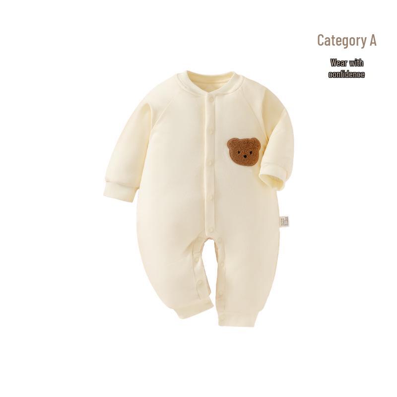 180g Extra Thick Quilted Winter Baby Romper - Pure Cotton, Class A, Warm Onesie