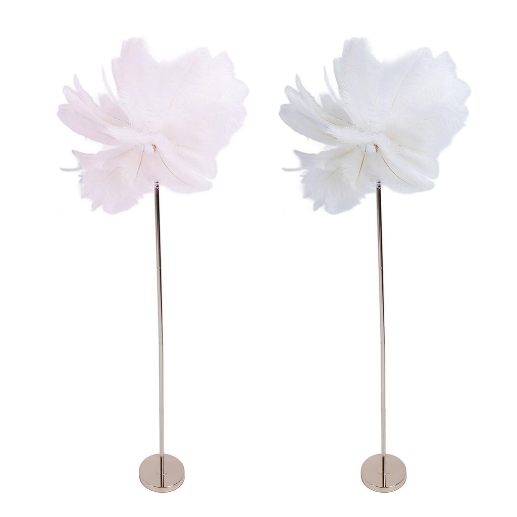 Ostrich Plume Floor Lamp Iron Art 61 Inch LED USB Stepless Dimmable Modern Decorative Standing Lamp 