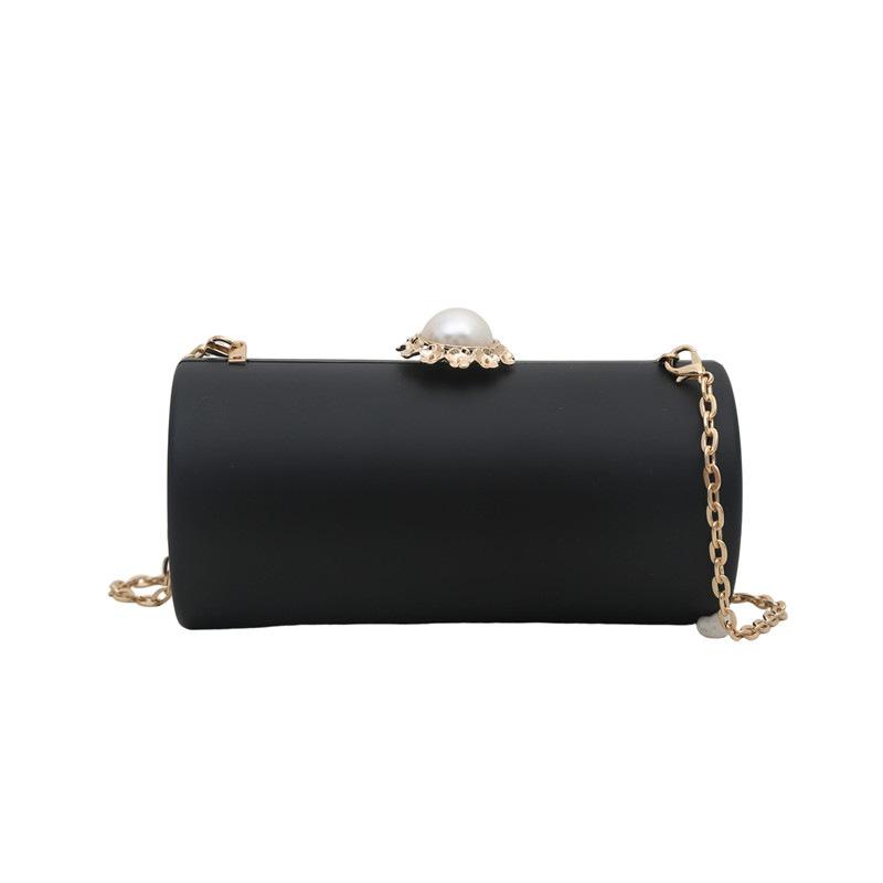 

Acrylic cylinder bag 2025 new European and American fashion niche dinner bag women s shoulder chain box bag tide чорний