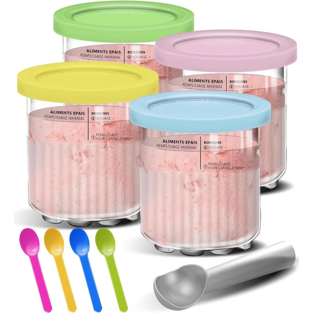 

Заміна контейнерів для кришок Ninja Creami Deluxe Pints ​​Creamy Ice Cream Containers Cups Set Сумісний сімейний розмір