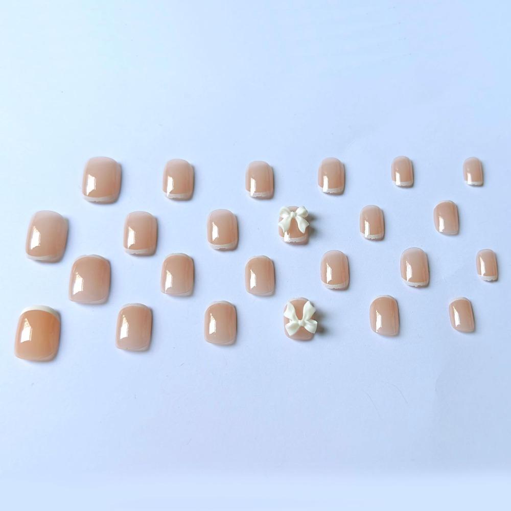 Square Head False Nail Full Cover Nail Tips Fashion French Fake Nails  Girl