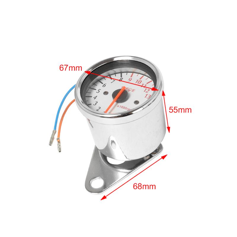 Retro Universal Motorcycle Tachometer LCD Signal Speedometer Odometer Gauge 13000RPM Chrome For Cafe Racer Harley Honda Yamaha