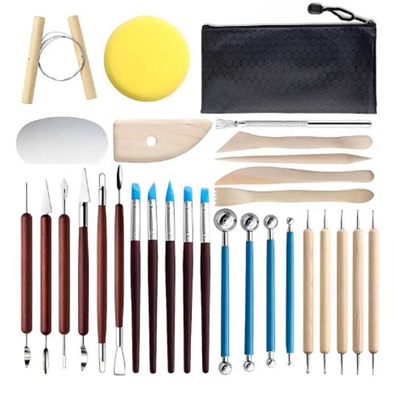 Ensemble d'outils de modelage en argile de poterie en cinq pièces pour sculpture DIY