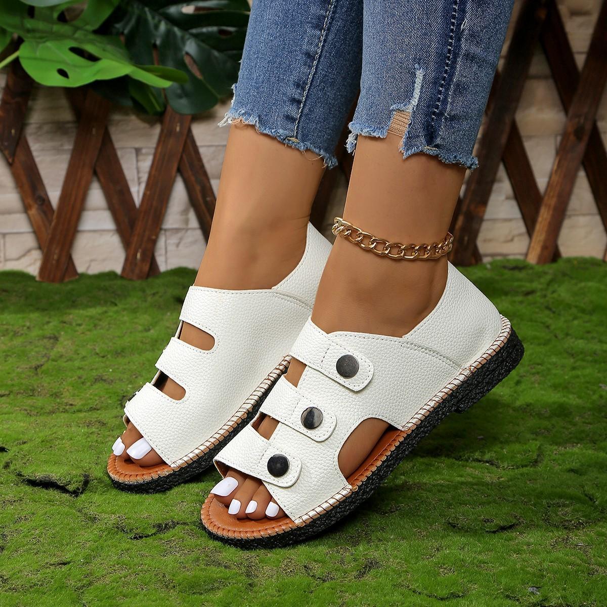 

Sandals women s new hollow two wear seaside fashion soft-soled flat sandals 43 світло-синій колір