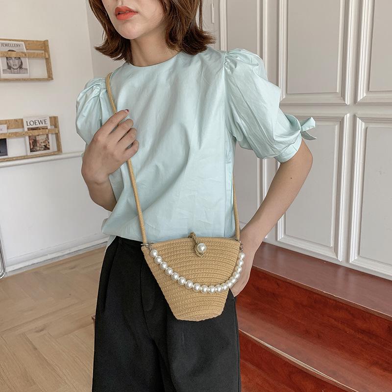 Korean Style 2025 Women's Straw Woven Bucket Bag - Fashionable and Unique Crossbody Shoulder Bag