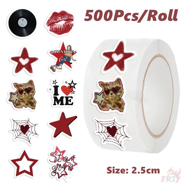 

500 шт./рулон Downtown Y2K Girls Kids Rewards Stickers - DIY Scrapbooks Декор Альбома Герметизация Этикетки Наклейки