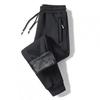Men Thick Jogger Pants Fleece Lined Casual Sports Trousers Warm Loose Sweatpants with Zippered Pockets for Winter Daily Outings Street
