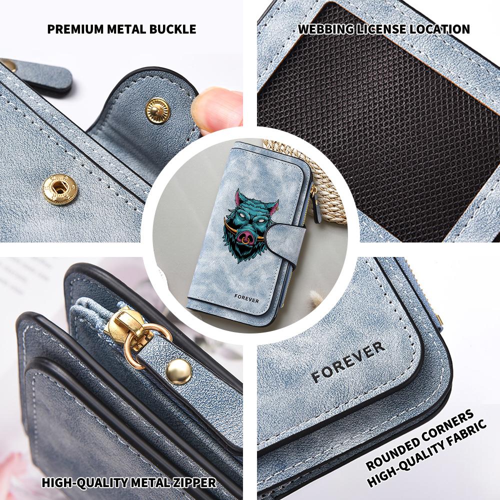Cool Wild Boar Pattern Long Wallet Fashion Multi Slot Portable Forever Purse