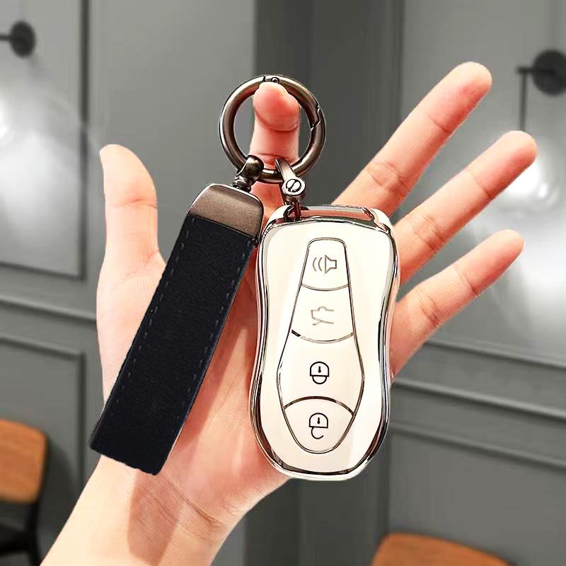 Silver Edge Tpu Car Remote Key Cover Case Key Shell Fob For Geely Azkarra Fy11 Atlas Pro New Emgrand Gs X6 Suv Ec7 Accessories