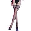 Sexy Retro Lace Trim Thigh-High Stockings For Women Ultra-Thin Invisible Toe Transparent Non-Slip Over-The-Knee Black Stockings